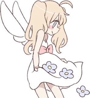 🌸 26b1156c 요정, 만화, 귀여운, 천사, 드레스, 꽃 telegram sticker