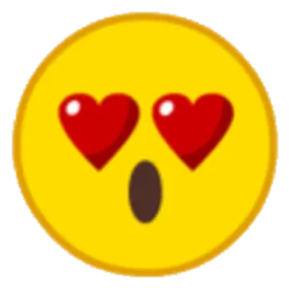 😍 5c475013 Biểu tượng cảm xúc, Mắt trái tim, Tình yêu, Khuôn mặt, Màu vàng telegram sticker