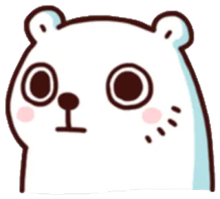 😐 61e915f6 gấu, dễ thương, hoạt hình, động vật, trắng telegram sticker