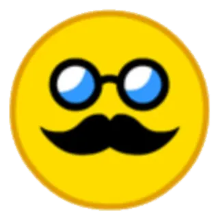 😎 9bf0d16f Biểu tượng cảm xúc, Mặt cười, Kính, Ria mép, Mọt sách telegram sticker