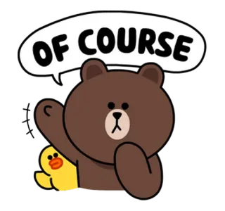 👌 19be7beb Brown OF COURSE orso, anatra, certo, affermativo, cartone animato, carino telegram sticker