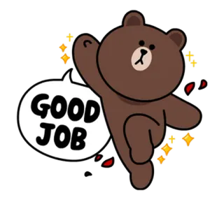 👍 345d2941 GOOD JOB orso, bravo, carino, festa, felice, successo, scintille telegram sticker