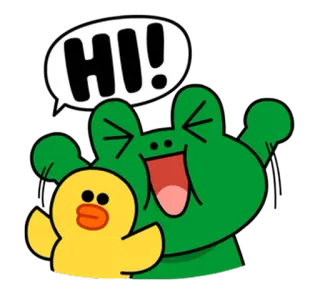 👋 5233ab77 HI! adesivo, saluto, ciao, carino, cartone animato, Line Friends telegram sticker