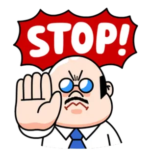 ⛔ 9477c09b STOP! Stop, Mano, Alt, Avviso, Attenzione telegram sticker