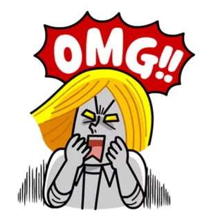 😱 98f1dfaa OMG!! scioccato, sorpreso, esclamazione, cartone animato, OMG telegram sticker