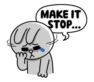 😢 f0cb041d MAKE IT STOP... triste, piangendo, esausto, depresso, frustrato, implorante telegram sticker