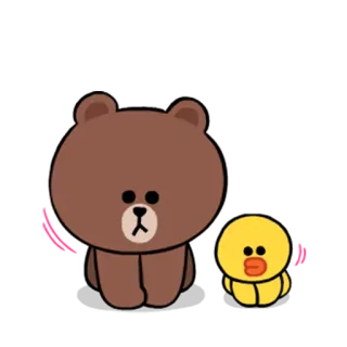 🙏 3fbb5950 ours, animal, marron, mignon, kawaii, canard, ami, dessin animé telegram sticker