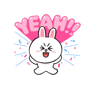 🙌 9b8d3c31 YEAH!! lapin, excité, joyeux, mignon, lapinou, ouais telegram sticker