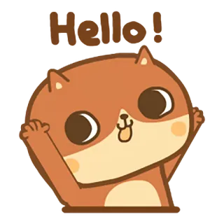 ✋ 4d7f3f3c Hello! 挨拶, こんにちは, フレンドリー, かわいい, 動物, 漫画 telegram sticker