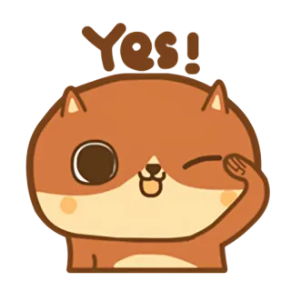 ✌ c354c7e4 Yes! かわいい, 動物, カワウソ, アニメ, ポジティブ, はい telegram sticker