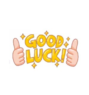 👍 0ebfbcfa GOOD LUCK! Buena suerte, Pulgar arriba, Positivo, Ánimo telegram sticker
