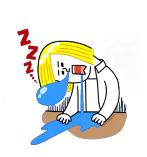 😴 64254d2a ZZZ adormilado, cansado, agotado, llorando, dibujos animados, zzz telegram sticker