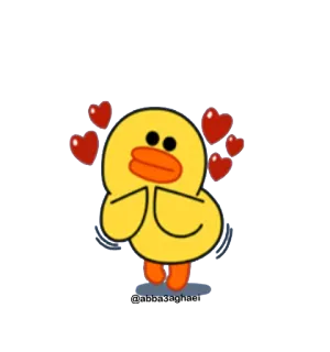 😍 68aa0ab3 Sally Line Friends lindo, corazón, dibujos animados, Sally, Line Friends telegram sticker