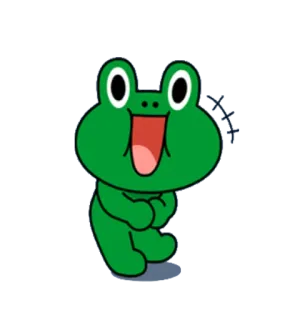 😃 87ebee33 rana, dibujos animados, verde telegram sticker