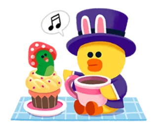 ☕ 4eb8faa3 медведь, заяц, кекс, чай, милый, мультфильм, животное whatsapp sticker