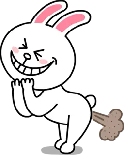 😈 51d5c4a7 coniglio, cartone animato, animale, carino, scoreggia whatsapp sticker