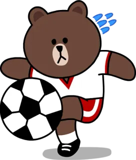 ⚽ 5da071b1 orso bruno, calcio, sport, mascotte, orso cartone animato, football americano whatsapp sticker