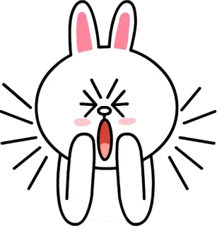 😵 75b33d49 Brown Line Friends, coniglio, adesivo, scioccato, carino whatsapp sticker