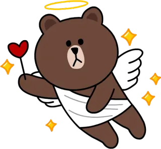 😘 9b7eb92b angelo, orso, ali, cuore, cartone animato, carino whatsapp sticker