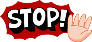 ❌ a0c81174 STOP! Stop, Mano, Rosso, Attenzione whatsapp sticker