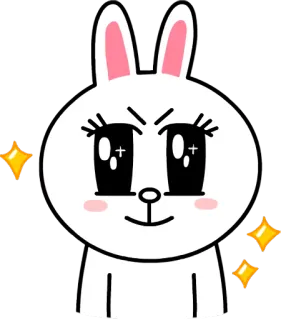 🤩 a919806b Cony LINE FRIENDS Cony, Line Friends, Coniglio, Cartone animato, Carino, Brillantini whatsapp sticker