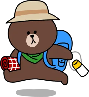 🎒 b9e30334 Brown orso, cartoni animati, personaggio, avventura, viaggio, escursionismo whatsapp sticker