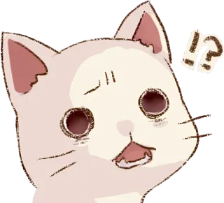 🤔 1ab9451d kat, dier, cartoon, sticker, schattig, vraag, uitroepteken, verrast telegram sticker