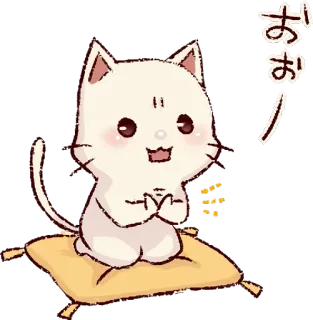 😊 32af675f おお! kat, schattig, kawaii, dier, Japans, oh telegram sticker