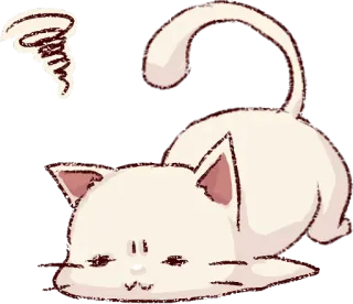 😖 6e5da785 kat, cartoon, schattig, verdrietig, kawaii, witte kat, dier, huisdier telegram sticker