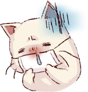 😷 964fd879 verdrietig, ziek, kat, cartoon, huilen, dier telegram sticker