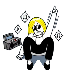 🎶 38c34e70 漫画, 音楽, ダンス, レトロ, ラジカセ, キャラクター, アニメ telegram sticker