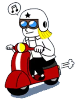 🛵 ba2e9fa7 スクーター, ヘルメット, 乗る, 漫画, 交通, バイク telegram sticker