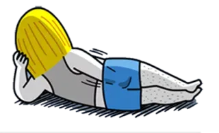 🙄 cf66f35a 漫画, 横たわる, 金髪, 水着, ビーチ, リラックス telegram sticker