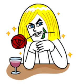 🌝 14fd191d rosa, vinho, loira, personagem, estrelas, desenho animado telegram sticker