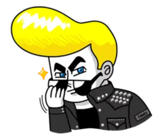 🌝 3ad028b8 JAMES Desenho animado, Personagem, Jaqueta de couro, Cabelo penteado, James telegram sticker