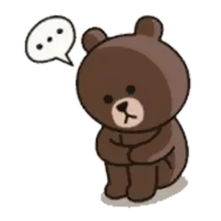 😞 0c9794cc Brown くま, マンガ, かわいい, 悲しい, 考え中 telegram sticker