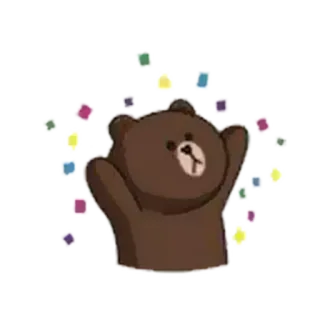 😸 fb592b86 くま, お祝い, 紙吹雪, かわいい, 動物, 漫画, 喜び, 幸せ telegram sticker