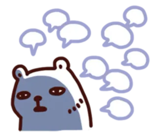 😪 00b462f9 熊, 动物, 思考, 悲伤, 想法泡泡, 卡通 telegram sticker