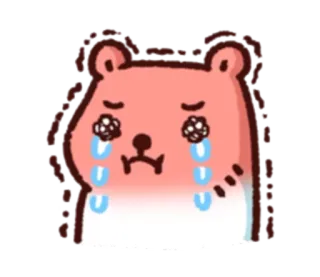 😭 3b732756 熊, 哭泣, 悲伤, 眼泪, 沮丧, 情绪 telegram sticker