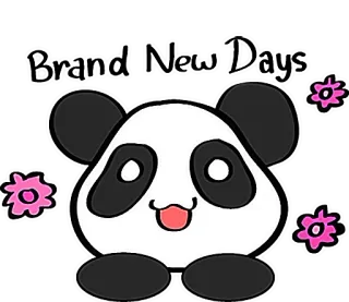 🌈 5d11e6db Panda, Animale, Carino, Kawaii, Cartone animato, Adesivo, Fiore, Illustrazione telegram sticker