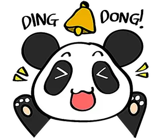 🌟 f76bb09c Panda, Carino, Cartone animato, Animale, Campanello, Kawaii, Emoji telegram sticker