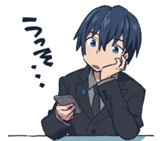 😲 bbdbf0ef うーん Anime, Con trai, Điện thoại, Suy nghĩ, Áo vest, Manga telegram sticker