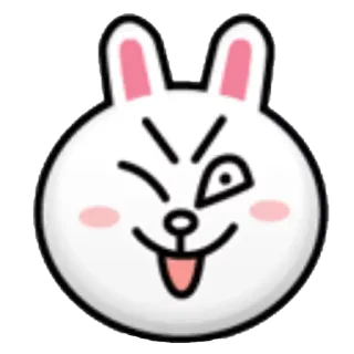😜 5e082504 Rabbit animal, dessin animé, expression, lapin, mignon, lapin telegram sticker