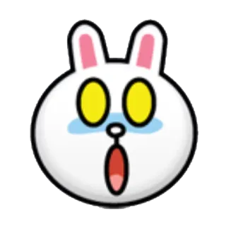 😳 6d195b63 lapin, animal, dessin animé, triste, choqué, pleurant, lapinou telegram sticker
