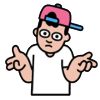 😏 ecd61560 personne, dessin animé, personnage, confus, haussement d'épaules telegram sticker