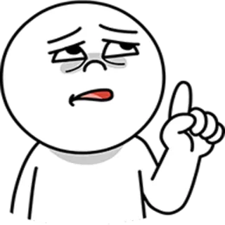 ☝ 8a8d36d7 Cartone animato, Illustrazione, Bianco, Personaggio, Che indica, Indice, Lunatico telegram sticker