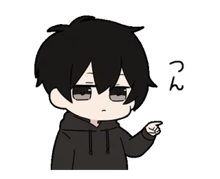 👉 5c6c3173 っん Аниме, Чиби, Парень, Указывает, Милый, Японский telegram sticker