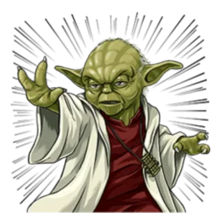 😠 16e34dfe Yoda star wars, jedi, maestro, verde, espacio whatsapp sticker