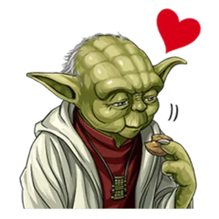 ❤ 907865f1 Yoda Star Wars yoda, star wars, amor, corazón, jedi whatsapp sticker