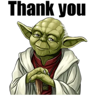 🙏 b1e7bcd8 Yoda Star Wars Thank you yoda, star wars, gracias, jedi, maestro whatsapp sticker